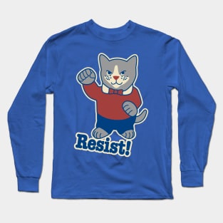 Resist! Cat with raised fist Long Sleeve T-Shirt